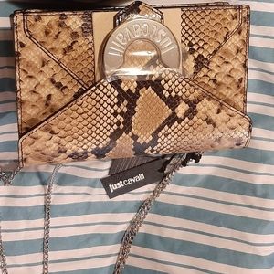 SALE!!Just Cavalli Mini Snake Print Cross Body